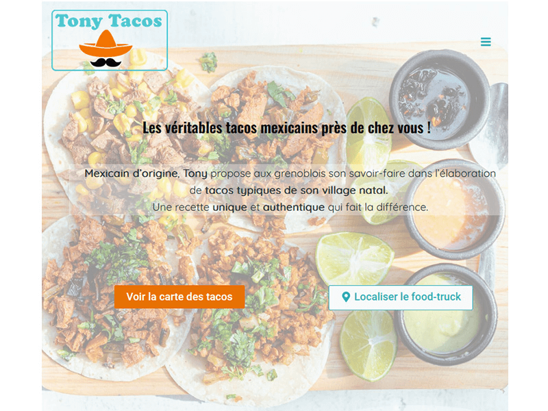 Tony Tacos, référence pour un site one page