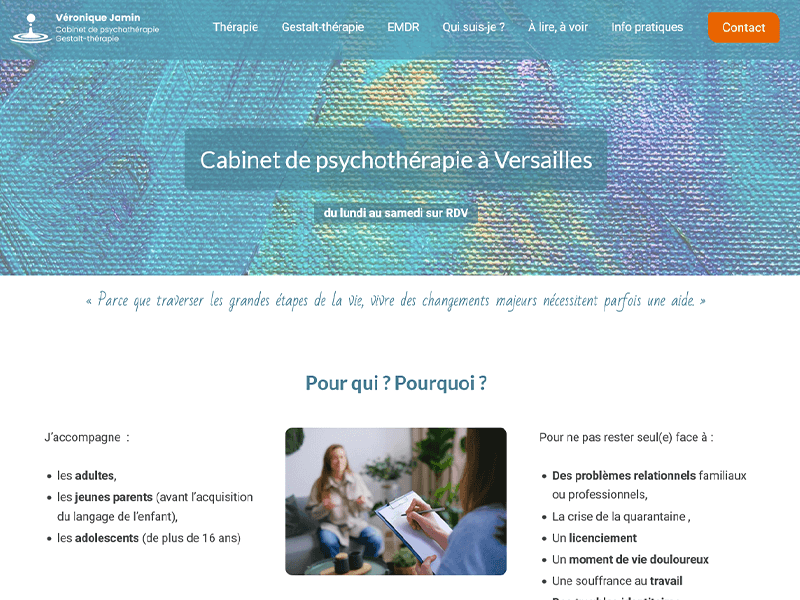Refonte du site de Véronique Jamin