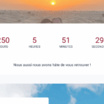 Extrait de la page d'accueil : un décompte du temps jusqu'au mariage