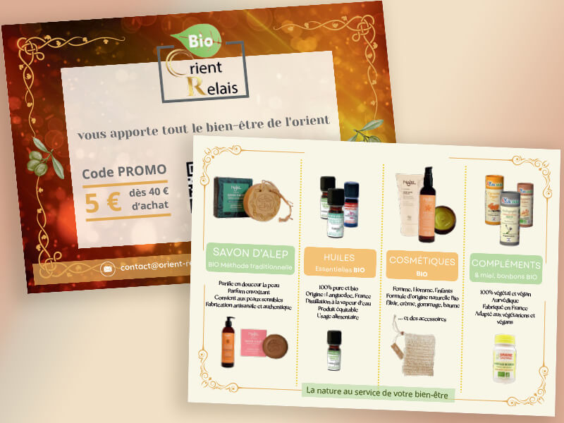 Flyer recto-verso réalisé pour Orient-Relais