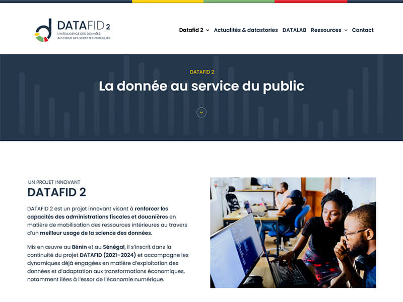Page de présentation Datafid 2